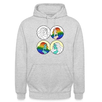 She - Unisex Hoodie - light heather grey - Front - Alina (178cm) & Michal (187cm)