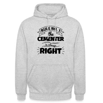CEMENTER funny gift - Unisex Hoodie - light heather grey - Front - Alina (178cm) & Michal (187cm)