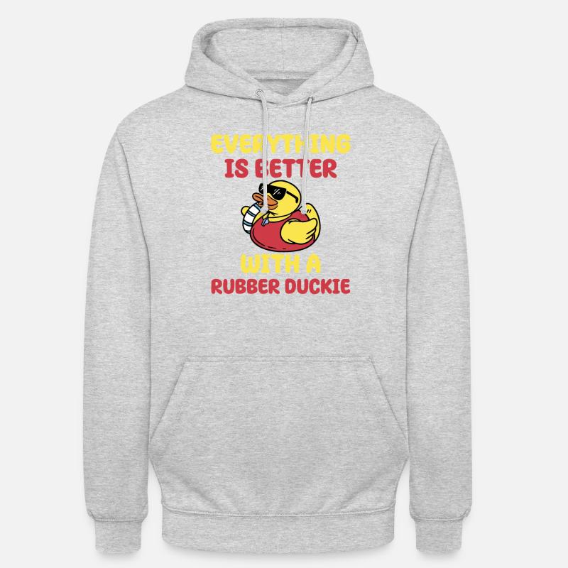 Cadeau de canard de bain - Sweat-shirt à capuche unisexe - gris clair chiné