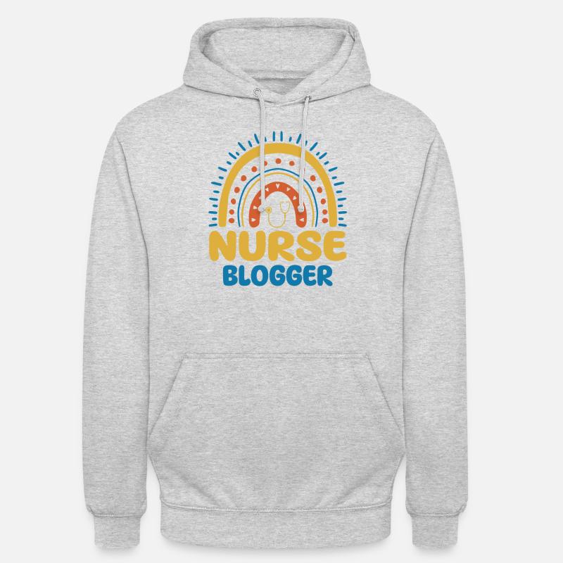 Infirmière blogueuse Boho Rainbow - Sweat-shirt à capuche unisexe - gris clair chiné