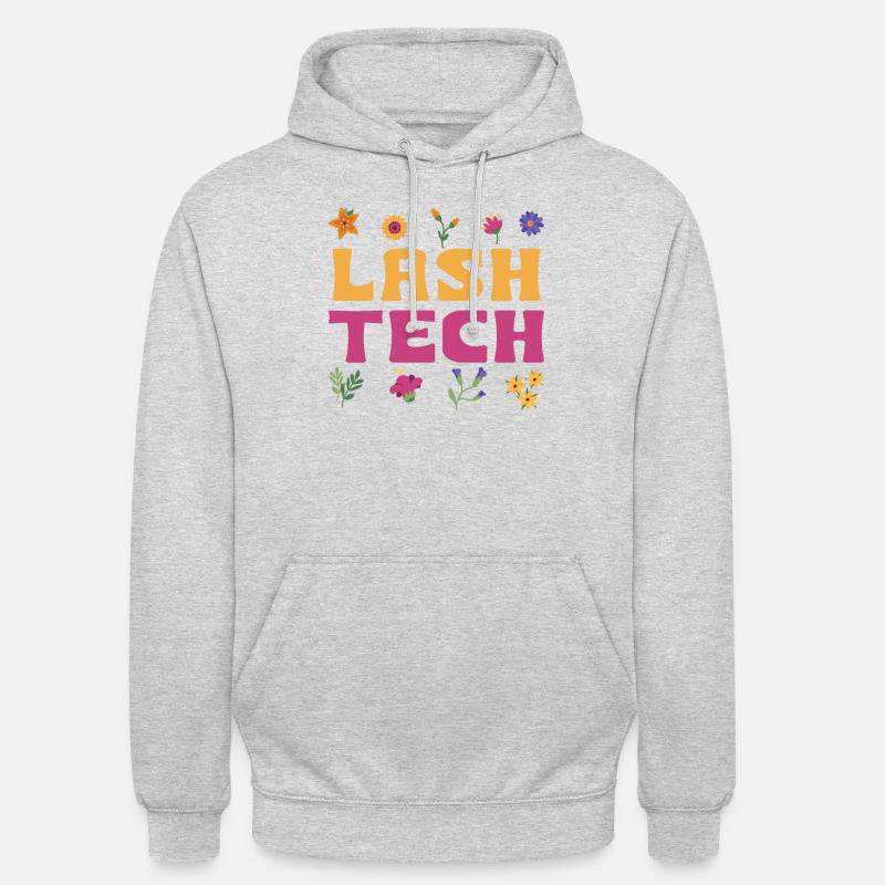 Technicienne en cils - Sweat-shirt à capuche unisexe - gris clair chiné