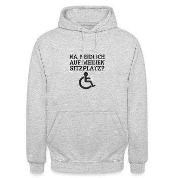 Rollstuhlfahrer Rollifahrer Rollstuhl Sprüche - Unisex Hoodie - Hellgrau meliert - Vorne - Alina (178cm) & Michal (187cm)