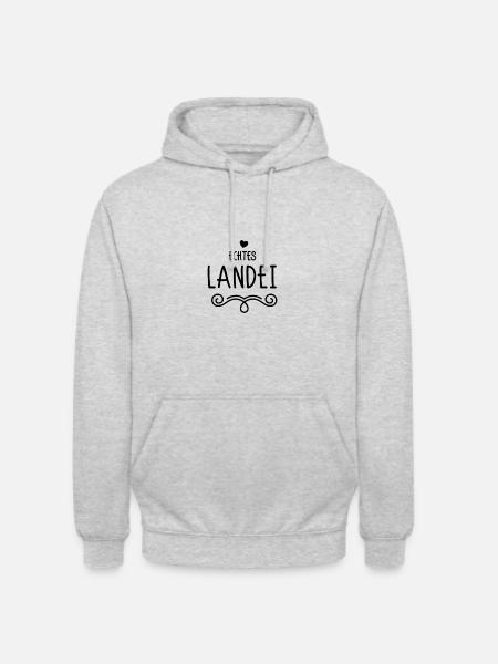Echtes Landei - Unisex Hoodie - Hellgrau meliert