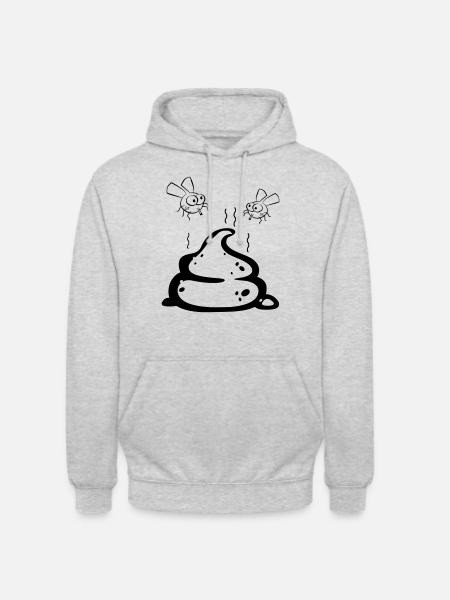 Scheisse mit Fliegenpaar - Unisex Hoodie - Hellgrau meliert