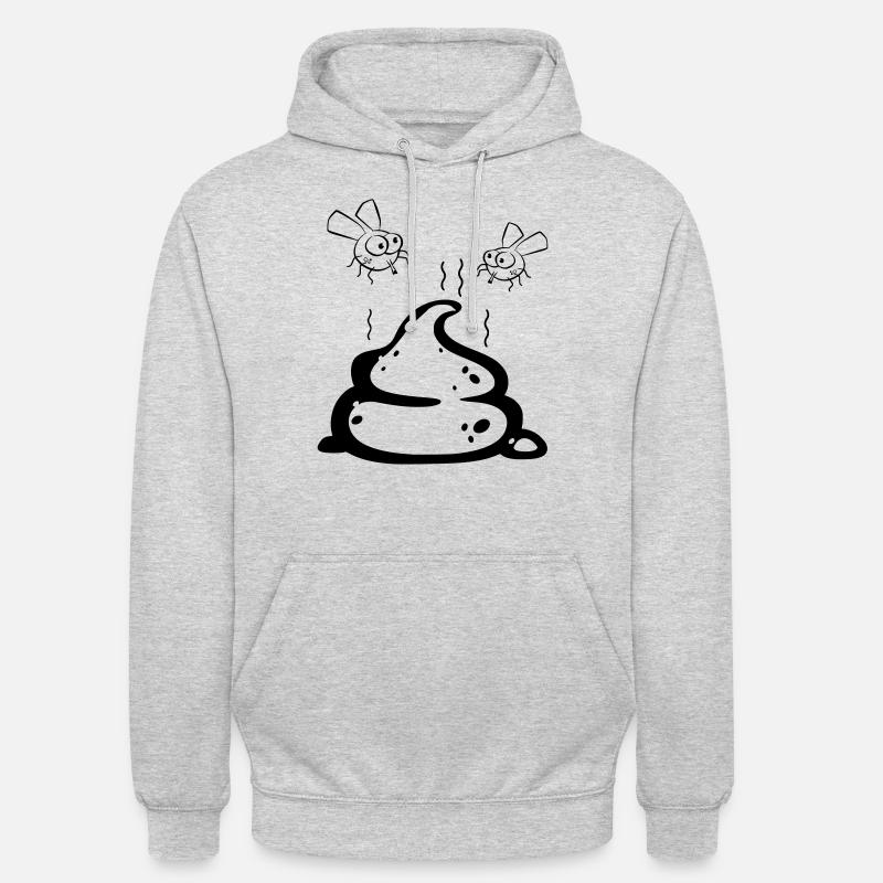 Scheisse mit Fliegenpaar - Unisex Hoodie - Hellgrau meliert