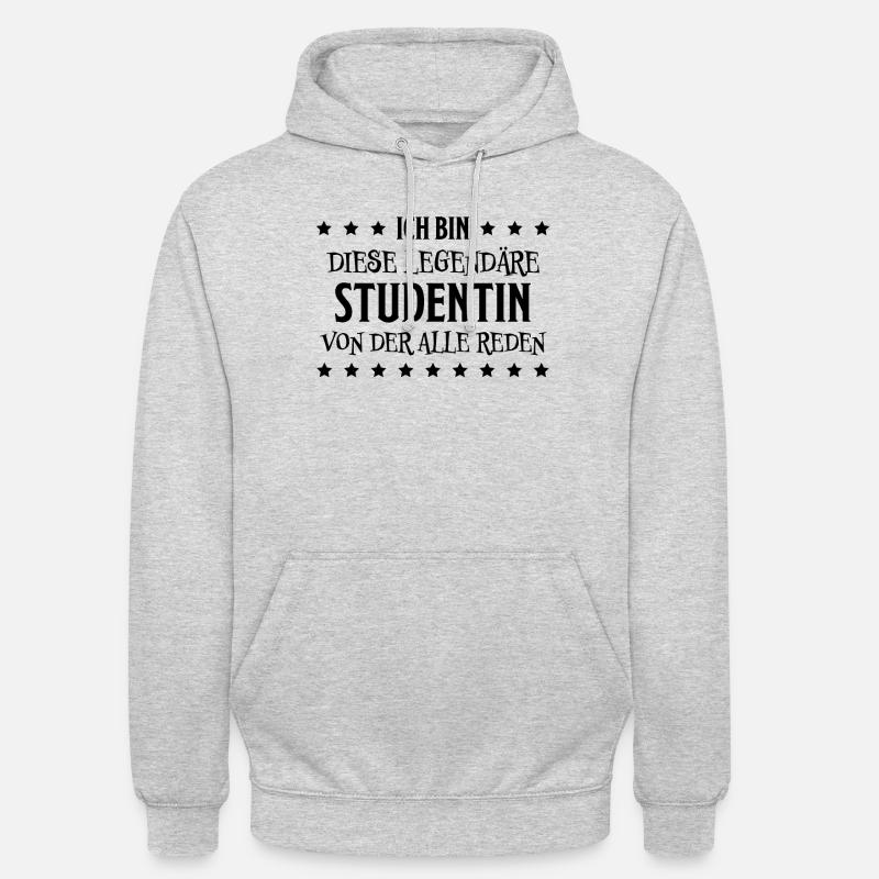 Studentin Spruch Universität Studentin Geschenk - Unisex Hoodie - Hellgrau meliert