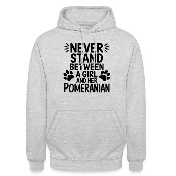 Loulou de Poméranie Dicton Chien Drôle Cadeau de Poméranie - Sweat-shirt à capuche unisexe - gris clair chiné - Devant - Alina (178cm) & Michal (187cm)