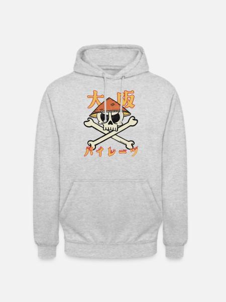 Osaka Pirates (in Japanese) - Unisex Hoodie - light heather grey
