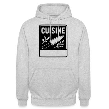 Kitchen -LAST NAME FIRST NAME - Unisex Hoodie - light heather grey - Front - Alina (178cm) & Michal (187cm)