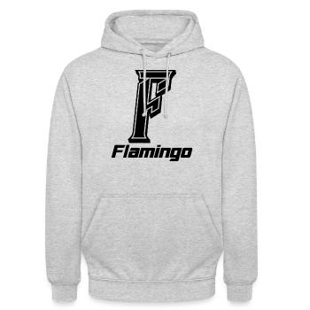 FLAMINGO - Unisex Hoodie - Hellgrau meliert - Vorne - Alina (178cm) & Michal (187cm)