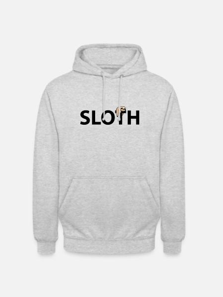 Sloth mit Schriftzug - Unisex Hoodie - Hellgrau meliert