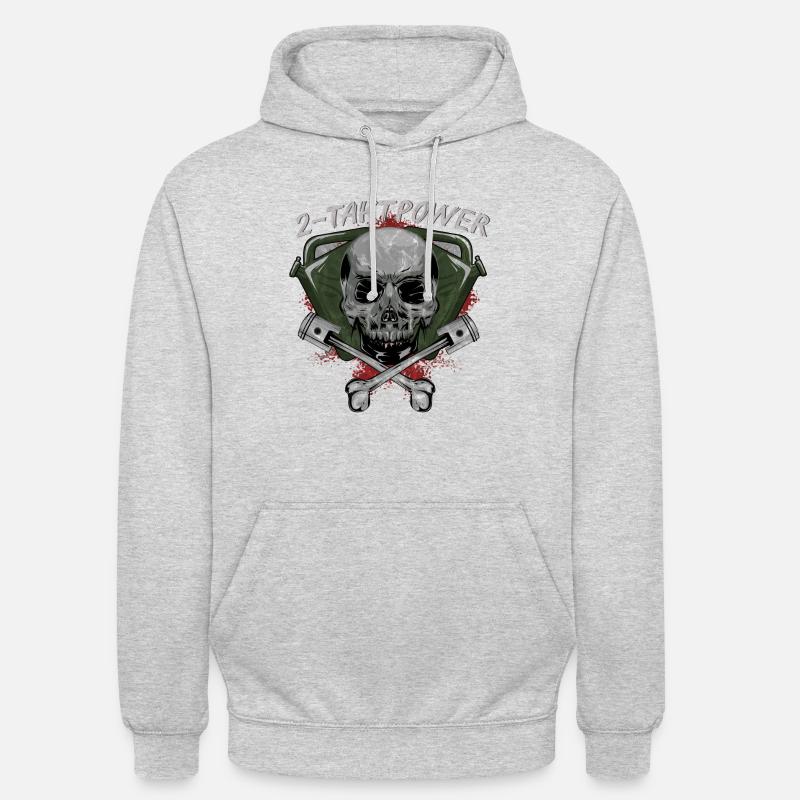 puissance 2 temps Totenkopf piston du crâne - Sweat-shirt à capuche unisexe - gris clair chiné