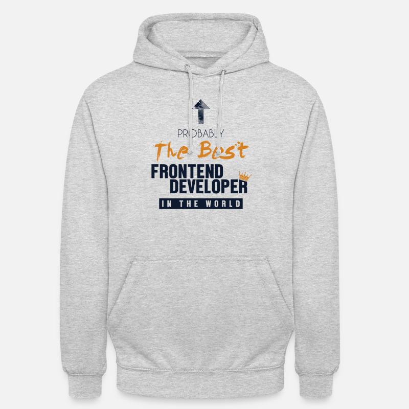 Best Frontend Developer World Developer Coder - Unisex Hoodie - Hellgrau meliert