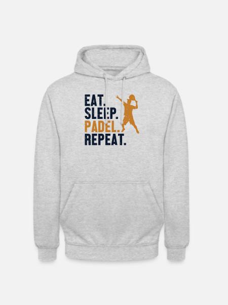 Eet Sleep Padel Repeat Paddleball Paddle Tennis - Uniseks hoodie - lichtgrijs gemêleerd
