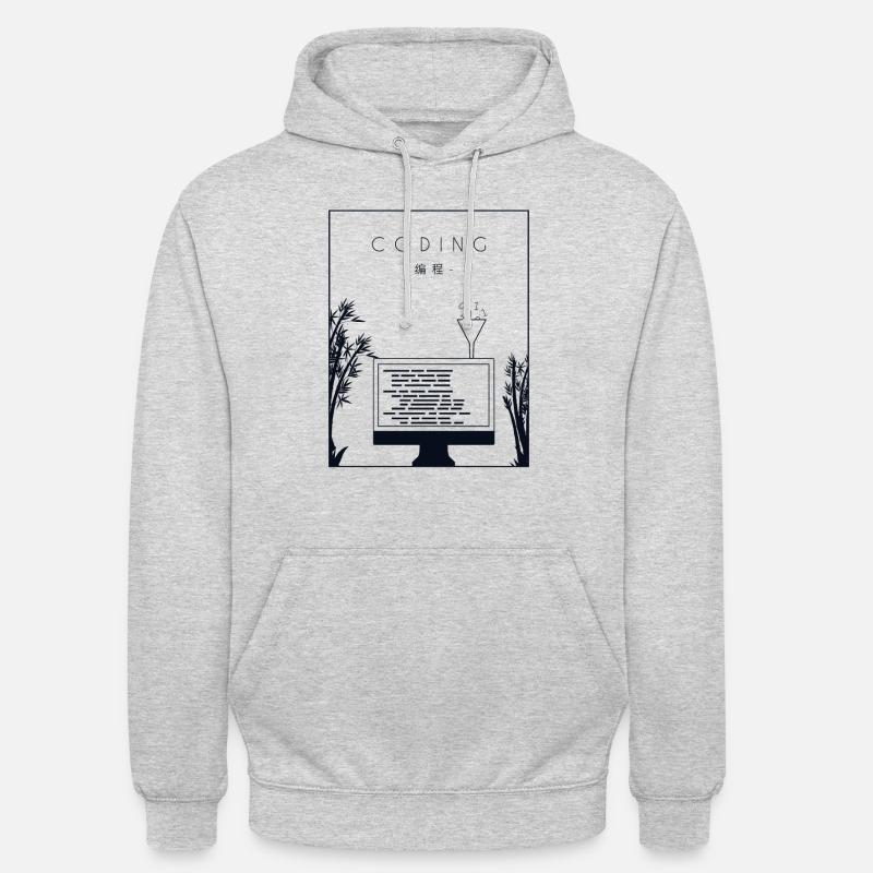Codage chinois Hanzi Développeur Codeur - Sweat-shirt à capuche unisexe - gris clair chiné
