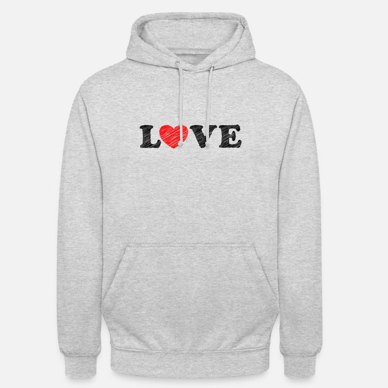 Herz scribble - Unisex Hoodie - Hellgrau meliert