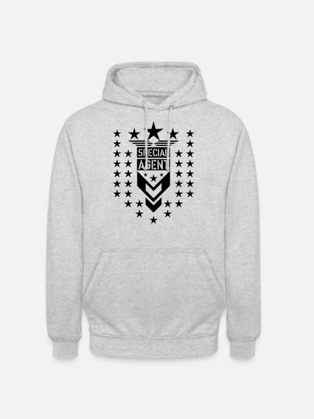 107 Special Agent Star - Unisex Hoodie - light heather grey