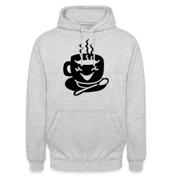 Tasse à café amour - Sweat-shirt à capuche unisexe - gris clair chiné - Devant - Alina (178cm) & Michal (187cm)