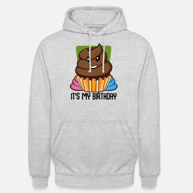 Drôle de cupcake de caca - Sweat-shirt à capuche unisexe - gris clair chiné