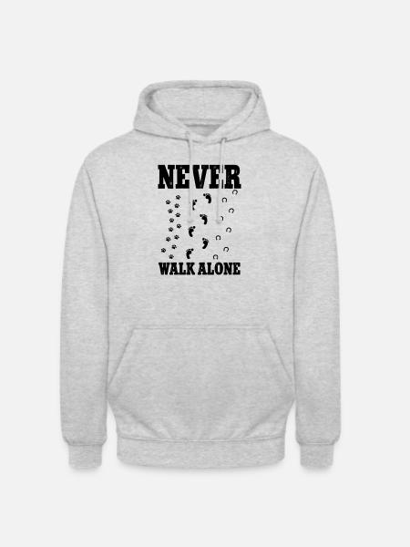 Never Walk Alone Hund Pferd - Unisex Hoodie - Hellgrau meliert