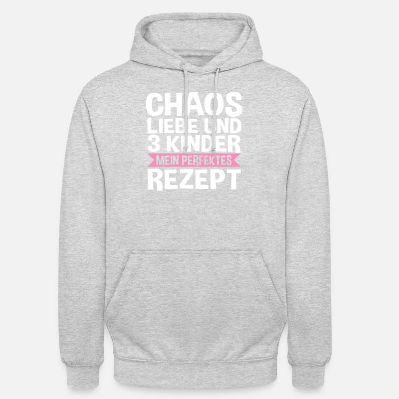 Maman de 3 enfants - Sweat-shirt à capuche unisexe - gris clair chiné