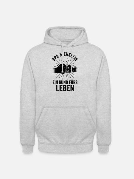 Großvater Enkelin Opa - Unisex Hoodie - Hellgrau meliert