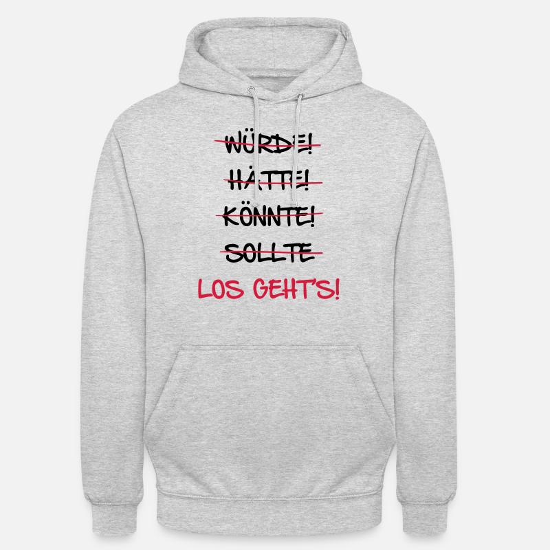 Allez-y, lancez-vous - Sweat-shirt à capuche unisexe - gris clair chiné