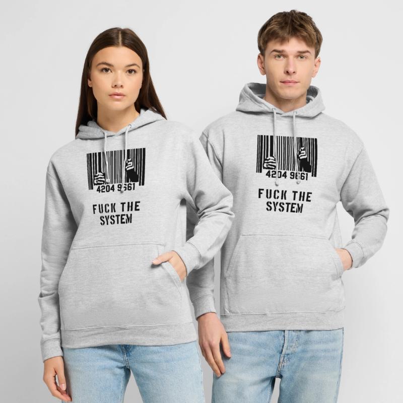 BAISER LE SYSTÈME Prison de code à barres Sweat-shirt à capuche unisexe