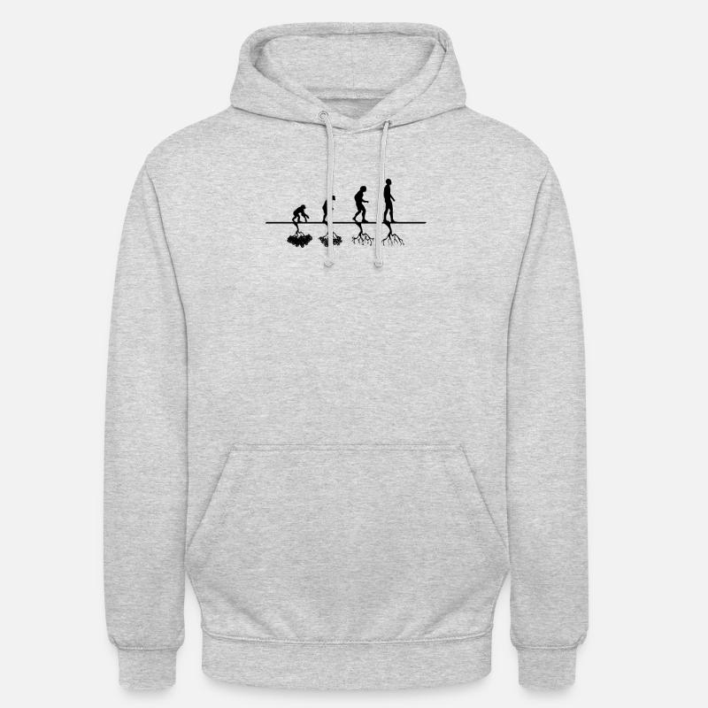 L’humanité détruit nature evolution arbre cadeau - Sweat-shirt à capuche unisexe - gris clair chiné