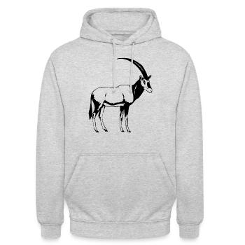 Antilope - Unisex Hoodie - Hellgrau meliert - Vorne - Alina (178cm) & Michal (187cm)