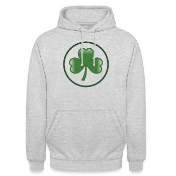 Irish Kleeblatt Irland - Unisex Hoodie - Hellgrau meliert - Vorne - Alina (178cm) & Michal (187cm)