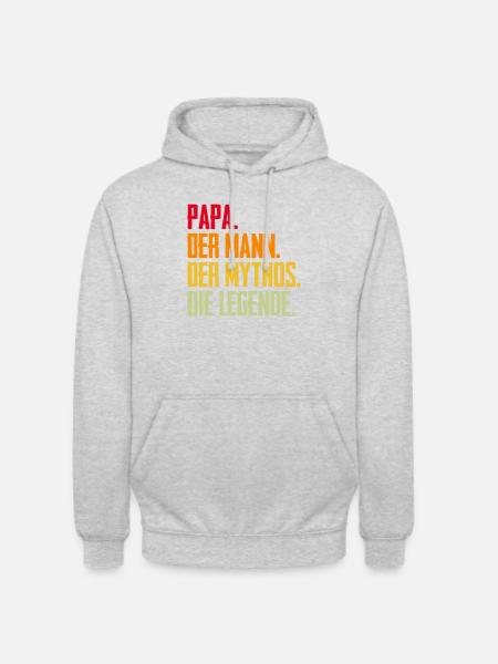 Papa Mann Mythos Legende - Unisex Hoodie - Hellgrau meliert