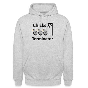 Chick's Terminator - Unisex Hoodie - light heather grey - Front - Alina (178cm) & Michal (187cm)