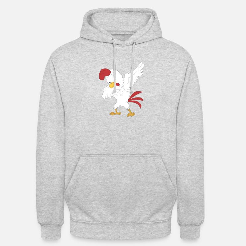Dabbing poulet fermier fermier - Sweat-shirt à capuche unisexe - gris clair chiné