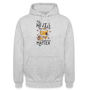 Bienenstock Biene Imker Spruch - Unisex Hoodie - Hellgrau meliert - Vorne - Alina (178cm) & Michal (187cm)