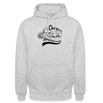 Motorradfahrer - Unisex Hoodie - Hellgrau meliert - Vorne - Alina (178cm) & Michal (187cm)