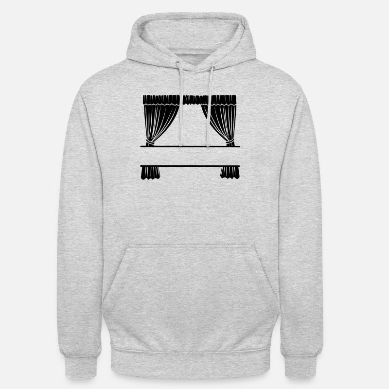 Vorhänge mit Aussparung - Unisex Hoodie - Hellgrau meliert