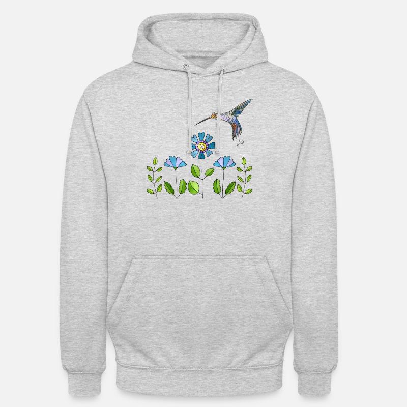 Bunter Vogel - Unisex Hoodie - Hellgrau meliert