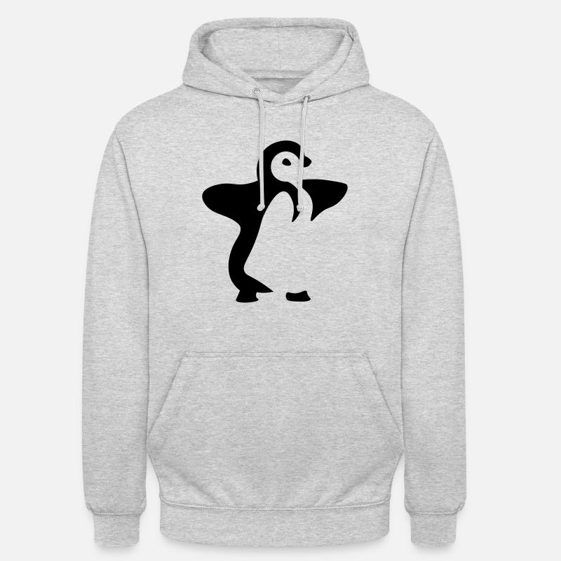 Bébé pingouin - bébé pingouin - Sweat-shirt à capuche unisexe - gris clair chiné