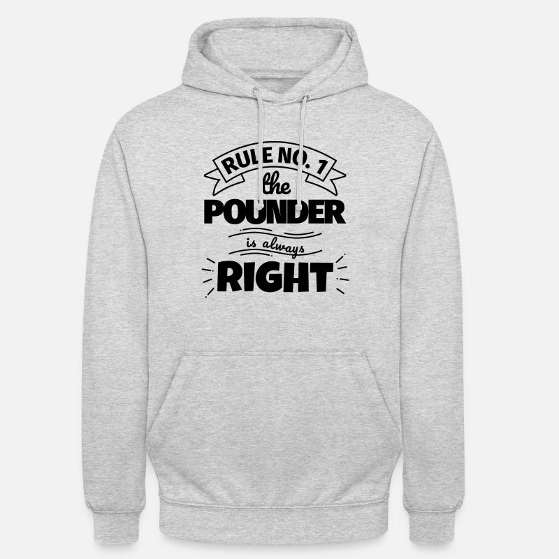 POUNDER cadeau amusant - Sweat-shirt à capuche unisexe - gris clair chiné