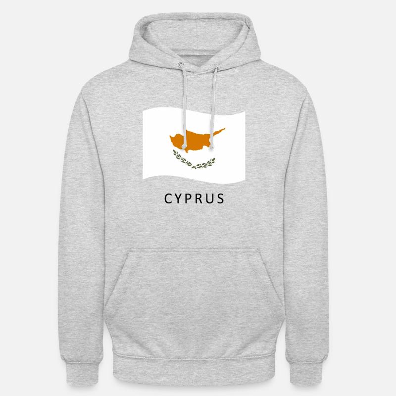 Drapeau Chypre - Cyprus flag - Sweat-shirt à capuche unisexe - gris clair chiné