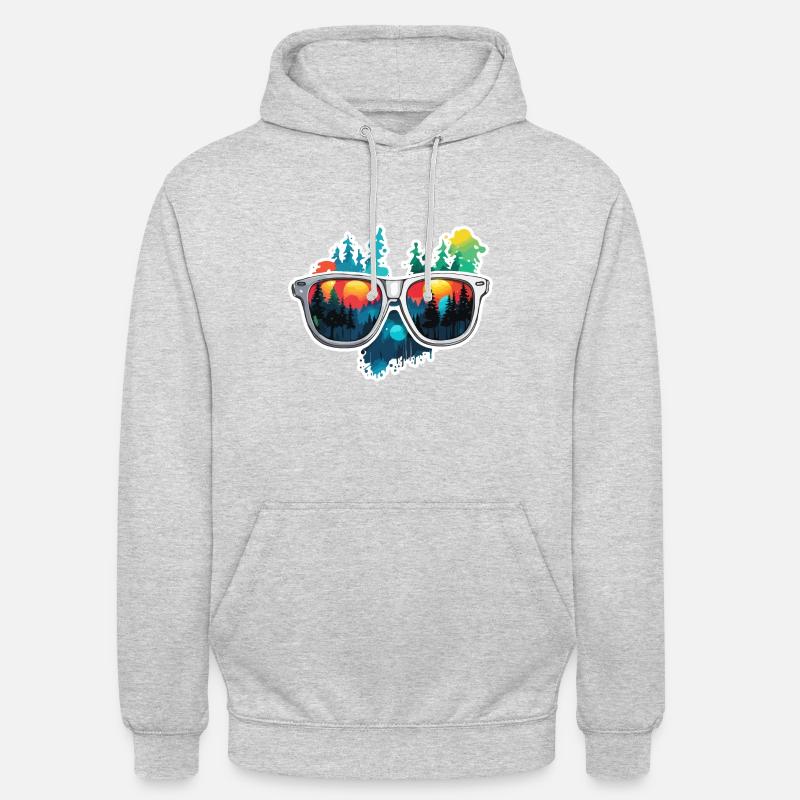 Sunglasses / Reflection / Forest / Reflection - Unisex Hoodie - light heather grey