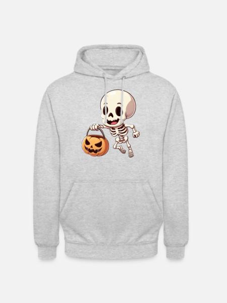 Halloween Happy Skeleton - Unisex Hoodie - light heather grey