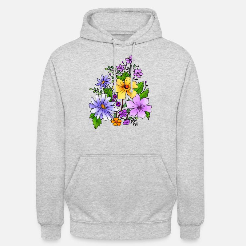Fleur - Sweat-shirt à capuche unisexe - gris clair chiné