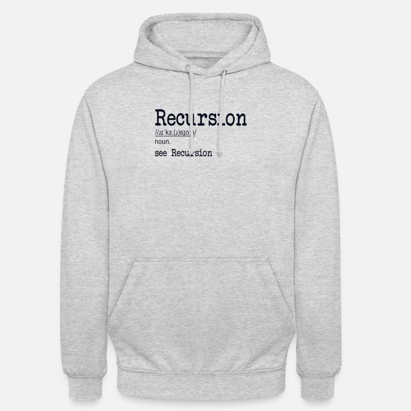 Recursion Definition Developer Coder Programmierer - Unisex Hoodie - Hellgrau meliert