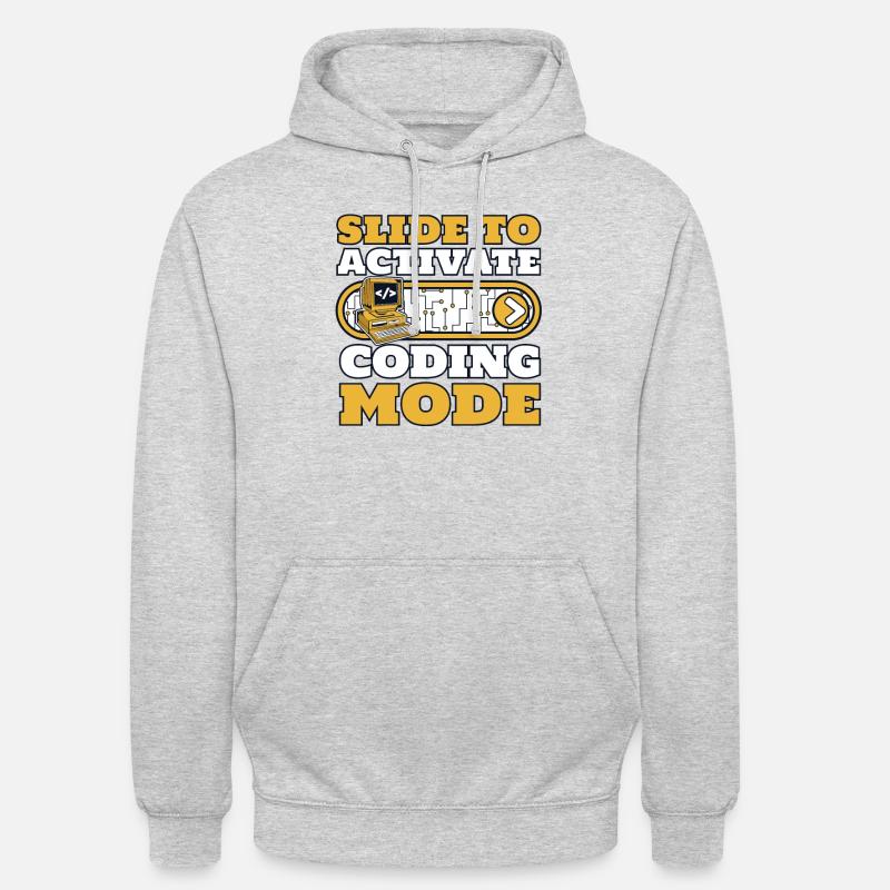 Slide To Activate Coding Mode Developer Coder Unisex Hoodie