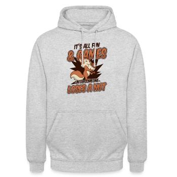 Until Someone Loses A Nut Grauhörnchen Squirrel - Unisex Hoodie - Hellgrau meliert - Vorne - Alina (178cm) & Michal (187cm)