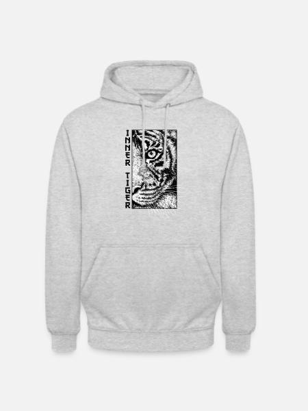 Indre Tiger King Tiger Wildcat Sibirisk - Hættetrøje unisex - lysegrå meleret