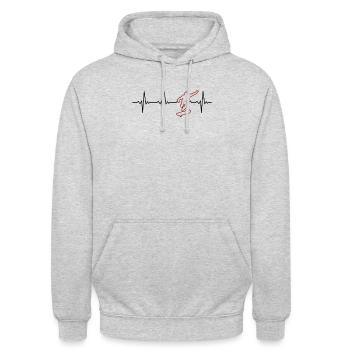 Skateboard Heartbeat Skaterboy Skatepark Skater - Unisex Hoodie - Hellgrau meliert - Vorne - Alina (178cm) & Michal (187cm)