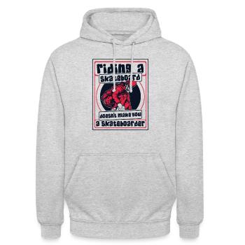 Riding Skateboard Doesn't Make Skateboarder - Unisex Hoodie - Hellgrau meliert - Vorne - Alina (178cm) & Michal (187cm)